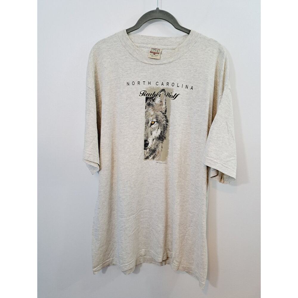 Suttons Sportswear Vintage North Carolina Timber Wolf Tee Gray XL